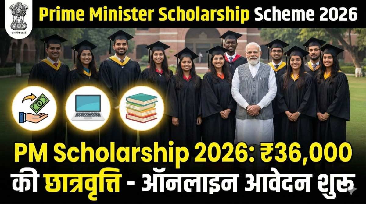 PM Scholarship 2026 Online Apply: ₹36,000 की छात्रवृत्ति के लिए यहाँ से करें आवेदन, देखें पात्रता और जरूरी दस्तावेज – Full Details