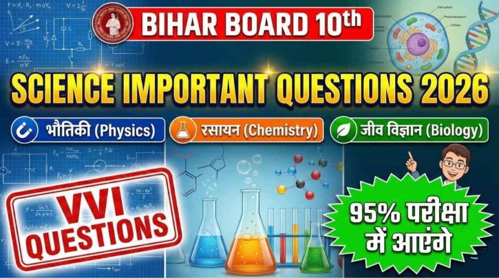 Current image: Bihar Board 10th Science Important Questions 2026: तीनों विषयों की Complete Preparation Guide
