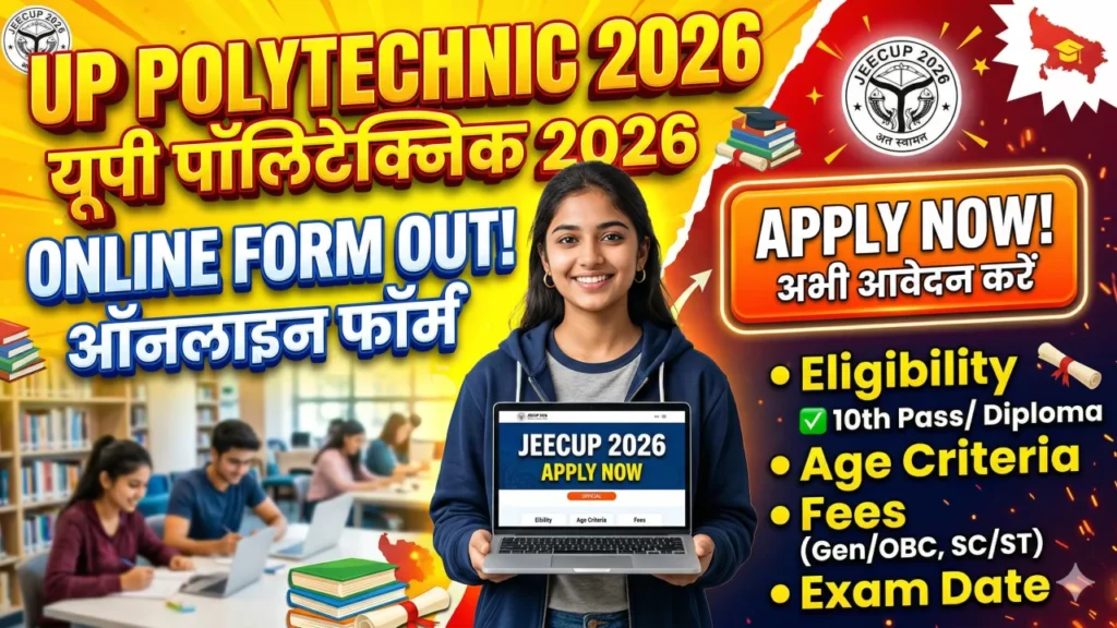UP Polytechnic Online Form 2026 (JEECUP): Application Start Date, Eligibility, Fees & Step-by-Step Guide