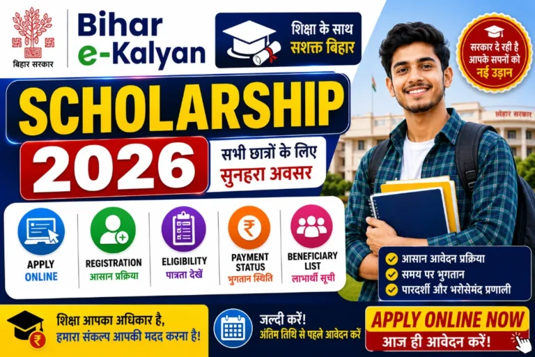 Bihar e-Kalyan Scholarship 2026: Apply Online, Registration, Eligibility, Payment Status और Beneficiary List