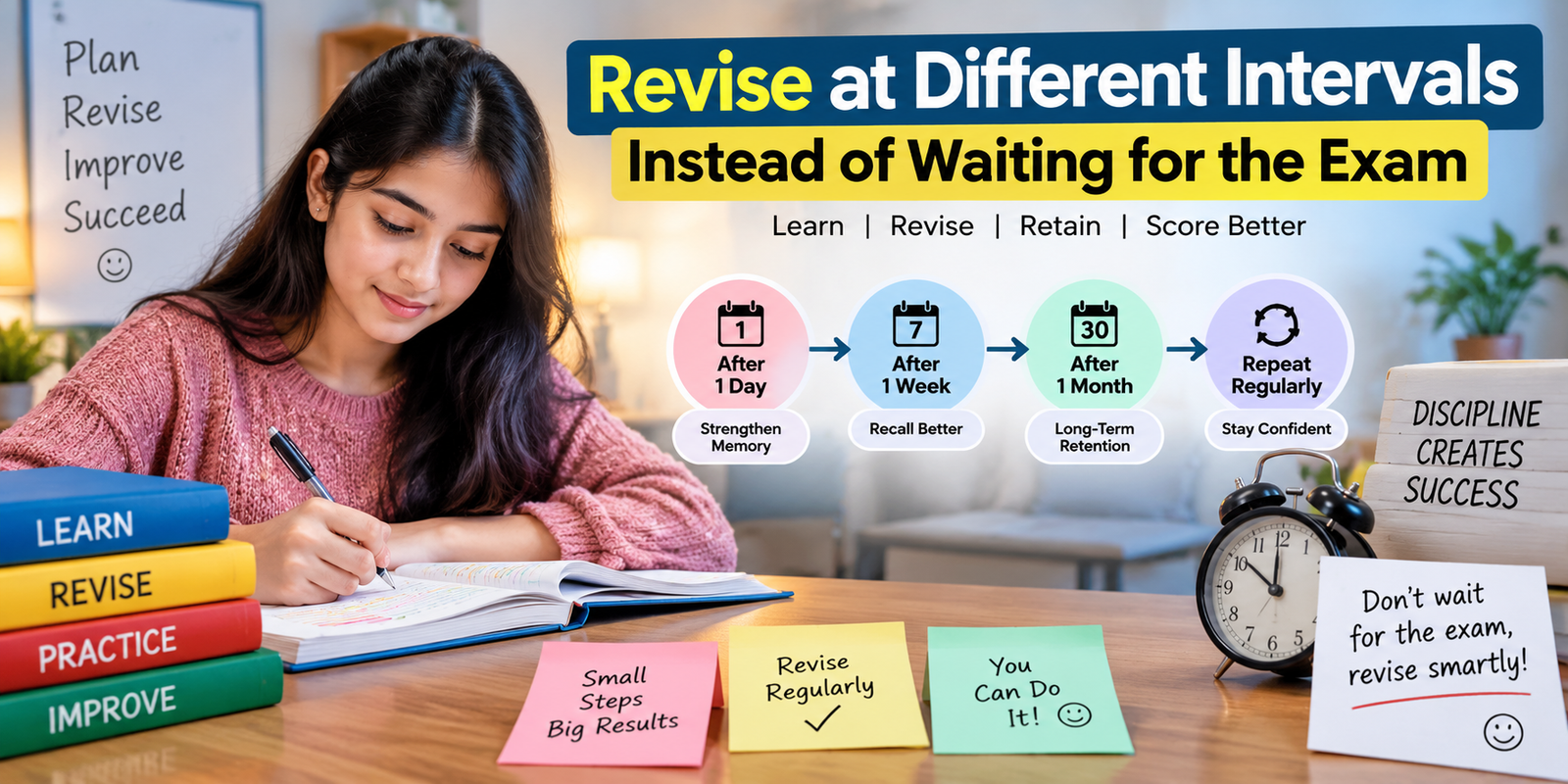 Study Tips 2026 at different intervals for better memory and exam preparation